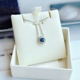  Dây chuyền Swarovski Angelic đá vuông - Swarovski Angelic necklace Square cut, Blue, Rhodium plated 