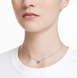  Dây chuyền Swarovski Angelic đá vuông - Swarovski Angelic necklace Square cut, Blue, Rhodium plated 
