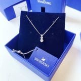  Dây chuyền Swarovski Attract Trilogy trắng - Swarovski Attract Trilogy pendant Round cut, White, Rhodium plated 