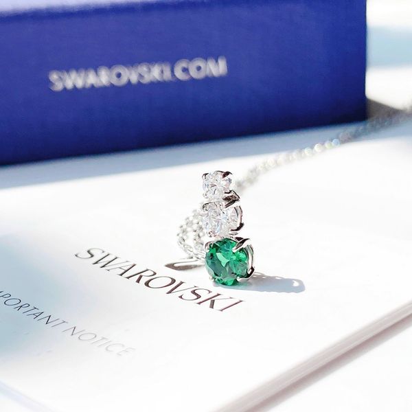  Dây chuyền Swarovski Stilla Attract màu trắng mix xanh - Swarovski Stilla Attract pendant, Green, Rhodium plated 