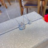  Dây chuyền Swarovski Bella trắng full box - Swarovski Bella V pendant Round cut, White, Rhodium plated 