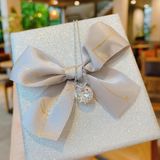  Dây chuyền Swarovski Bella trắng full box - Swarovski Bella V pendant Round cut, White, Rhodium plated 