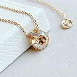  Dây chuyền Swarovski Bella V màu hồng, màu vàng (mẫu mới) - Bella V pendant Round cut, Pink, Gold tone 