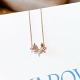  Lilia necklace Butterfly, White, Rose gold-tone plated 