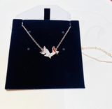  Lilia necklace Butterfly, White, Rose gold-tone plated 