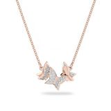  Lilia necklace Butterfly, White, Rose gold-tone plated 