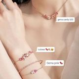  Dây chuyền Swarovski Gema kẹo ngọt - Swarovski Gema 520 pendant Candy and heart, Pink, Rose gold-tone plated 
