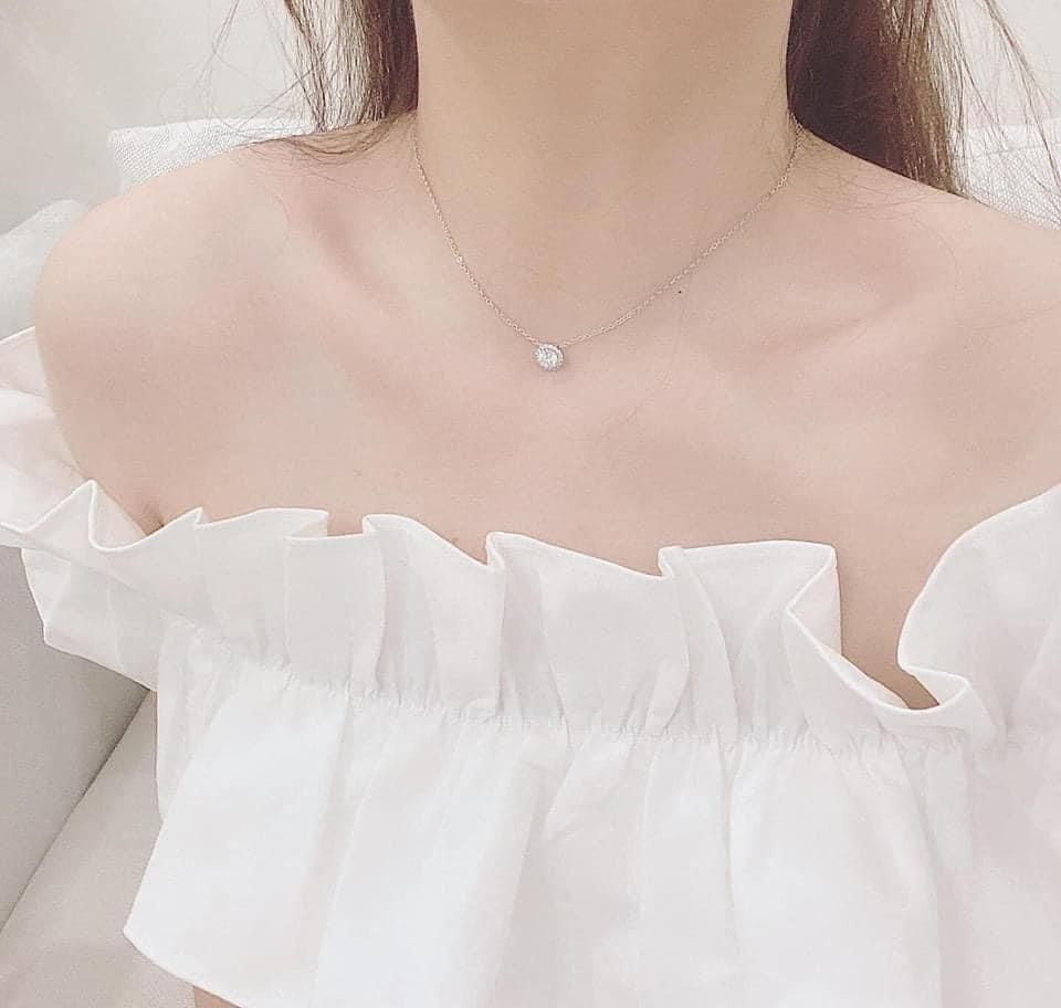  Dây chuyền Swarovski Angelic trắng - Swarovski Angelic pendant Round cut, White, Rhodium plated 