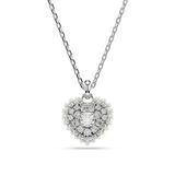  Hyperbola pendant Heart, White, Rhodium plated 