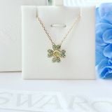  Dây chuyền Swarovski Idyllia cỏ bốn lá xanh dây vàng -Swarovski Idyllia pendant Clover, Green, Gold-tone plated 