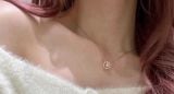  Dây chuyền Swarovski đá nhảy tròn màu vàng hồng - Swarovski Sparkling Dance necklace Round cut, White, Rose gold-tone plated 