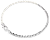  Dextera necklace Pavé, Crystal pearl, White, Rhodium plated 