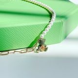  Dây chuyền Swarovski Teddy gấu xanh mix ngọc trai - Swarovski Teddy pendant Bear, Multicolored, Gold-tone plated 
