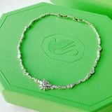 Dây chuyền Swarovski Gema trắng - Swarovski Gema necklace Mixed cuts, Flower, White, Rhodium plated 