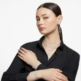  Dây chuyền Swarovski Gema trắng - Swarovski Gema necklace Mixed cuts, Flower, White, Rhodium plated 