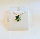  Gema pendant Mixed cuts, Flower, Green, Gold-tone plated 