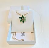  Gema pendant Mixed cuts, Flower, Green, Gold-tone plated 