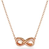  Hyperbola pendant Pavé, Infinity, White, Rose gold-tone plated 