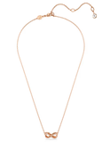  Hyperbola pendant Pavé, Infinity, White, Rose gold-tone plated 