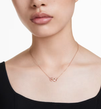  Hyperbola pendant Pavé, Infinity, White, Rose gold-tone plated 