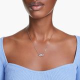  Hyperbola pendant Pavé, Infinity, White, Rhodium plated 