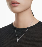  Hyperbola pendant Mixed cuts, Twist, White, Rhodium plated 