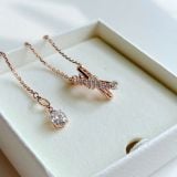  Hyperbola pendant Mixed cuts, Twist, White, Rose gold-tone plated 