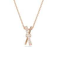  Hyperbola pendant Mixed cuts, Twist, White, Rose gold-tone plated 