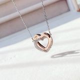  Swarovski Infinity necklace Heart, White, Mixed metal finish 
