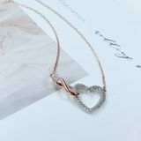  Dây chuyền Swarovski Infinity tim màu vàng hồng - Swarovski Infinity necklace Infinity and heart, White, Mixed metal finish 