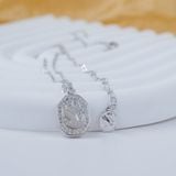  Dây chuyền thiên nga Swarovski khắc thiên nga đeo 2 mặt màu trắng- Swarovski Signum pendant White, Rhodium plated 