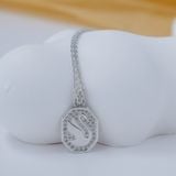  Dây chuyền thiên nga Swarovski khắc thiên nga đeo 2 mặt màu trắng- Swarovski Signum pendant White, Rhodium plated 