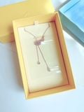  Dây chuyền Swarovski lông vũ màu vàng hồng - Swarovski Nice Y pendant Feather, White, Rose gold-tone plated 