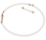  Dây chuyền Swarovski lông vũ mix ngọc trai - Swarovski Nice necklace Magnetic closure, Feather, White, Rose gold-tone plated 