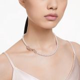 Dây chuyền Swarovski lông vũ mix ngọc trai - Swarovski Nice necklace Magnetic closure, Feather, White, Rose gold-tone plated 