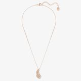  Nice pendant Feather, White, Rose gold-tone plated 