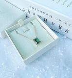  Matrix pendant Rectangular cut, Green, Gold-tone plated 
