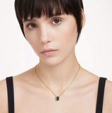  Matrix pendant Rectangular cut, Green, Gold-tone plated 