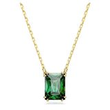  Matrix pendant Rectangular cut, Green, Gold-tone plated 