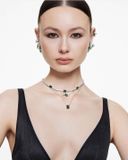  Matrix Tennis necklace Mixed cuts, Green, Rhodium plated 
