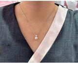  Matrix pendant Crystal pearl, Round cut, White, Rhodium plated 