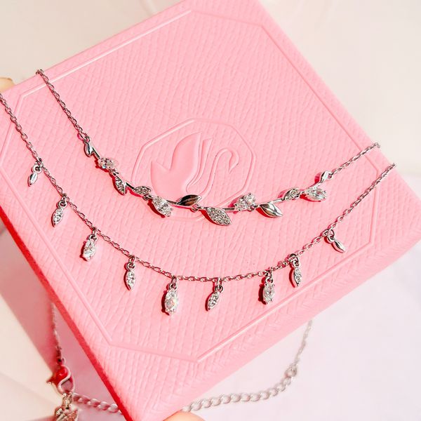  Dây chuyền Mayfly đôi Swarovski - Swarovski Mayfly necklace, white rhodium plated 