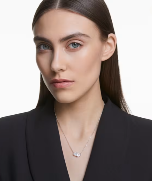  Mesmera Attract necklace Heart, White, Rhodium plated 