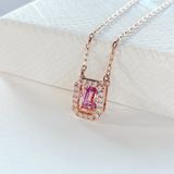  Dây chuyền Swarovski Millenia đá nhảy tím violet - Swarovski Millenia necklace Octagon cut, Purple, Rose gold-tone plated 