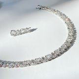  Dây Chuyền Swarovski Millenia full pha lê trắng - Swarovski Millenia Necklace Trilliant Cut, White, Rhodium Plated 