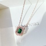  Dây chuyền Swarovski Millenia đá nhảy tone xanh ngọc - Swarovski  Swarovski Zirconia Millenia Pendant, Octagon Cut, Rose Gold Tone 
