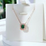  Dây chuyền Swarovski Millenia đá nhảy tone xanh ngọc - Swarovski  Swarovski Zirconia Millenia Pendant, Octagon Cut, Rose Gold Tone 