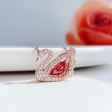  Dây chuyền thiên nga dancing đỏ Swarovski -  Dancing Swan necklace Swan, Red, Rose gold-tone plated 