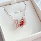  Dây chuyền thiên nga dancing đỏ Swarovski -  Dancing Swan necklace Swan, Red, Rose gold-tone plated 
