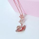 Dây chuyền thiên nga Swarovski dazzling hồng chữ Y - Swarovski Dazzling Swan Y necklace Swan, Pink, Rose gold-tone plated 